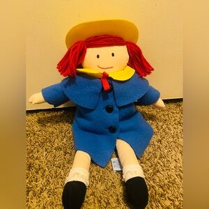 Madeline Doll Blue Coat Yarn Hair Dressable Doll 15" Plush By Eden Toys 1994